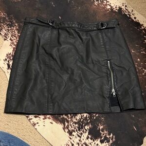 Free People Black Mini Skirt with Zipper